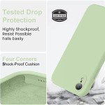 Vooii Compatible with iPhone XR Case, Upgraded Liquid Silicone with [Flat Edges] [Camera Protection] [Soft Anti-Scratch Microfiber Lining] Phone Case for iPhone 10 XR 6.1 inch - Matcha