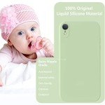 Vooii Compatible with iPhone XR Case, Upgraded Liquid Silicone with [Flat Edges] [Camera Protection] [Soft Anti-Scratch Microfiber Lining] Phone Case for iPhone 10 XR 6.1 inch - Matcha