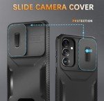 LATVIN for Samsung Galaxy A35 5G Case with 1 Screen Protector, Built-in Slide Camera Cover, Military Grade Drop Protection, Heavy Duty Rugged Shockproof Protective Phone Cover, Black