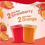 Strawberry & Orange Juicy Gel Snack Cups, 4 Pack