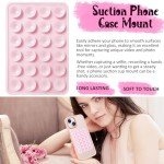 JingJinYY 2 Pack Silicone Suction Phone Case Mount, Non Slip Sticky Phone Grip for Cellphone, Silicon Adhesive Suction Cup Phone Mount, Strong Grip Holder for Selfies and Videos (Light Pink)