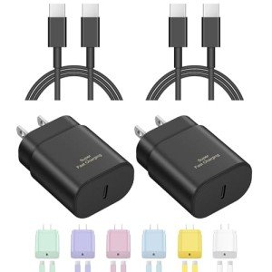 Type C Charger Fast Charging USBC Charger Block Samsung Charger C Charger 25W Super Fast Wall Charger for Samsung Galaxy S24 S23 S22 S21 S21+/S21 Ultra/S20/S20 Ultra/Note 20 Ultra,Android Charger