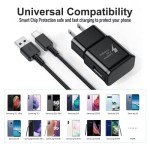 Samsung Fast Charger with USB Type C Cable 6ft for Samsung Galaxy S10/S10e/S10 Plus/S9/S9 Plus/S8/S8 Plus/A13/S23/A30/A31/A32/A50/A51/A52/A53/Note 20/Note 10/Note 9/Note 8/S20/S20+/S21/S21+/S22 Ultra