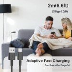 Samsung Fast Charger with USB Type C Cable 6ft for Samsung Galaxy S10/S10e/S10 Plus/S9/S9 Plus/S8/S8 Plus/A13/S23/A30/A31/A32/A50/A51/A52/A53/Note 20/Note 10/Note 9/Note 8/S20/S20+/S21/S21+/S22 Ultra
