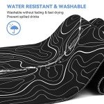 DIGSOM Mouse Pad Gaming Mousepad 31.5 x 11.8 in Large Mouse Pad for Keyboard and Mouse with Anti-Slip Rubber Base, Keyboard Pad XL Mouse Mat for Home and Office（Black with White Topographic Line）