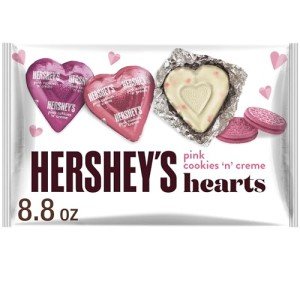 HERSHEY'S Pink Cookies 'n' Creme Hearts, 8.8 oz
