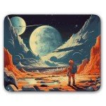 Flodirise Space Themed Design, Vibrant Color Mouse Pad Travel Mouse Pad for Gaming Cloth Mouse Pad Laptop Mouse Pad, 26x21cm
