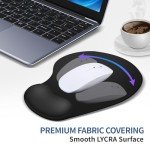 Tharney Ergonomic Mouse Pad with Wrist Rest Support, Mousepad with Comfortable Gel Wrist and Non-Slip PU Base for Pain Relief, Computer, Laptop, Office, Home (Black)