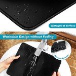 TONOS Black Mouse Pad 11 x 8.7 x 0.1 in. Basic Big Mouse Pad with Stitched Edges and Non-Slip Rubber Base, Premium-Textured Mouse Pad for Laptop, Computer & PC, Gaming & Working, Waterproof Mousepad