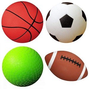 4-Pack Mini Sports Balls with Pump for Kids
