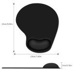 Tharney Ergonomic Mouse Pad with Wrist Rest Support, Mousepad with Comfortable Gel Wrist and Non-Slip PU Base for Pain Relief, Computer, Laptop, Office, Home (Black)