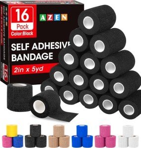 16 Pack Adhesive Bandage Wrap - Black 2"x5yds