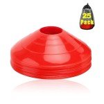25 Agility Soccer Cones with Carry Bag - Red