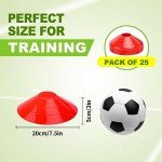 25 Agility Soccer Cones with Carry Bag - Red
