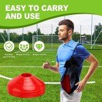 25 Agility Soccer Cones with Carry Bag - Red