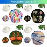Ergonomic Mouse Pad with Wrist Support Rest,[ 20% Larger] Mousepad Gel Wrist Rest, with Coaster Non-slip & Pain Relief for Computer, Desk, Home&Office-Beach