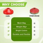25 Agility Soccer Cones with Carry Bag - Red