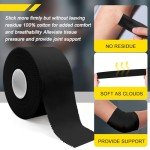 Black Athletic Tape - 4 Pack, No Residue