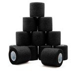 Self Adhesive Bandage Wrap - 12 Rolls Black
