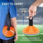 25 Pack Plastic Agility Training Cones with Bag