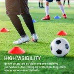 25 Pack Plastic Agility Training Cones with Bag