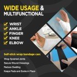 Self Adhesive Bandage Wrap - 12 Rolls Black