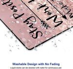 Inspirational Quote Mouse Pad, Stay Positive Work Hard and Make It Happen Motivational Pad for Women, Square Waterproof Non-Slip Rubber Base MousePads Office Laptop