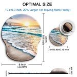 Ergonomic Mouse Pad with Wrist Support Rest,[ 20% Larger] Mousepad Gel Wrist Rest, with Coaster Non-slip & Pain Relief for Computer, Desk, Home&Office-Beach