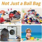 Large Mesh Sports Ball Storage Bag with Strap