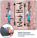 Inspirational Quote Mouse Pad, Stay Positive Work Hard and Make It Happen Motivational Pad for Women, Square Waterproof Non-Slip Rubber Base MousePads Office Laptop