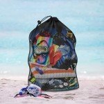 Large Mesh Sports Ball Storage Bag with Strap