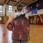 Large Mesh Sports Ball Storage Bag with Strap