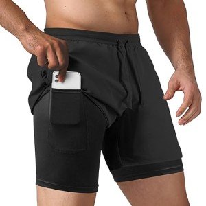 Men's 2-in-1 Lightweight Running Shorts with Pockets