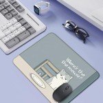 Flodirise Non-Slip Mouse Pad Gaming Mouse Pad Small Mousepad for Computer, Laptop, Gamer, Cat Pattern, 8x10 inch