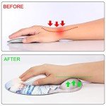 Ergonomic Mouse Pad with Wrist Support Rest,[ 20% Larger] Mousepad Gel Wrist Rest, with Coaster Non-slip & Pain Relief for Computer, Desk, Home&Office-Beach
