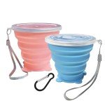 2-Pack Collapsible Silicone Travel Cups - Pink & Blue