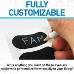 Customizable Eye Black Stickers for Kids - White Pencil