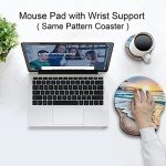 Ergonomic Mouse Pad with Wrist Support Rest,[ 20% Larger] Mousepad Gel Wrist Rest, with Coaster Non-slip & Pain Relief for Computer, Desk, Home&Office-Beach