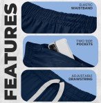 NY Threads Men's Athletic Shorts Quick Dry Loose-Fit Lightweight Running Workout Gym Shorts with Pockets, XX-Large, Navy