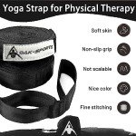 Yoga Stretch Strap with Loops for Therapy & Fitness