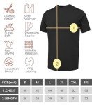 WORK IDEA Men's Cotton T-Shirts, Crew Neck Short Sleeve Tees for Men Summer Basic Tops,Black,XXL