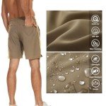 AKuVoL Men's Hiking Cargo Shorts Quick Dry Lightweight Athletic Shorts for Men Casual Fishing Outdoor Workout Shorts with Pockets Dark Khaki 34-36