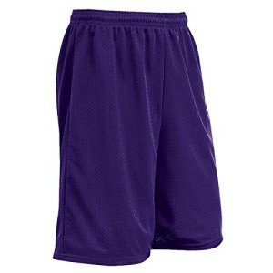Champro Standard Diesel 9" Inseam Polyester Exercise Shorts, Purple, Large