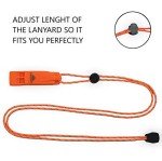 Emergency Whistles with Lanyard - 2 Pack