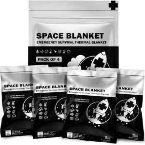 Mylar Emergency Survival Blankets - 4 Pack