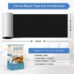 Waterproof Canvas Repair Tape - Black 4"x63