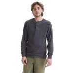 Hanes mens Beefy Long Sleeve Three-button Henley Shirt, Slate Heather, X-Large US