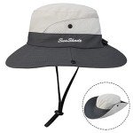 Women's UV-Protective Foldable Sun Hat with Mesh