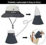 Women's UV-Protective Foldable Sun Hat with Mesh