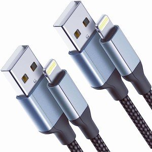 2 FT iPhone Charging Cable, 2 Pack [MFi Certified] USB to Lightning Cable 2ft for Car Fast Charging Braided Short iPhone Cord Compatible with Apple iPhone 14/13/12/11Pro/X/XR/8/7/6s/Plus/SE/iPad